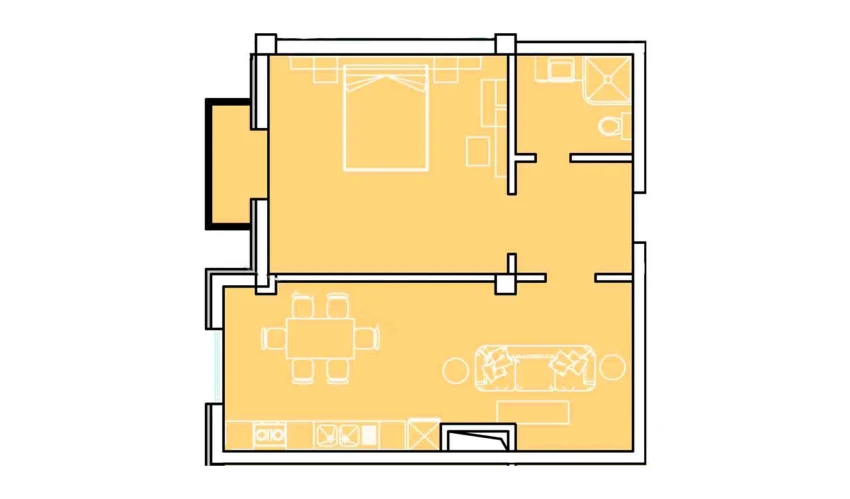 3-комнатная квартира 65.72 м²  6/8 этаж | Жилой комплекс Ziynat Capital