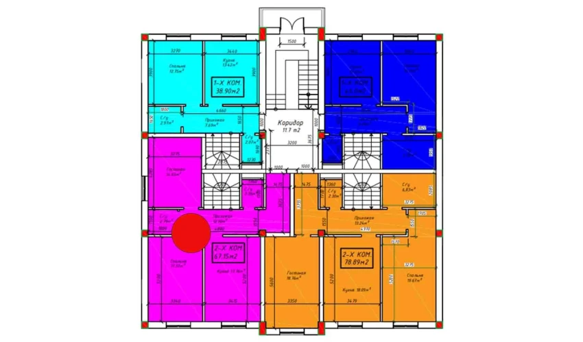 2-комнатная квартира 134.3 м²  1/4 этаж | Жилой комплекс SABZAVOT CITY