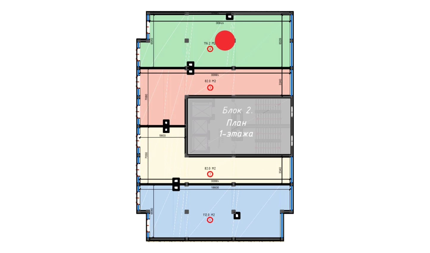 1-xonali xonadon 116.2 m²  3/3 qavat