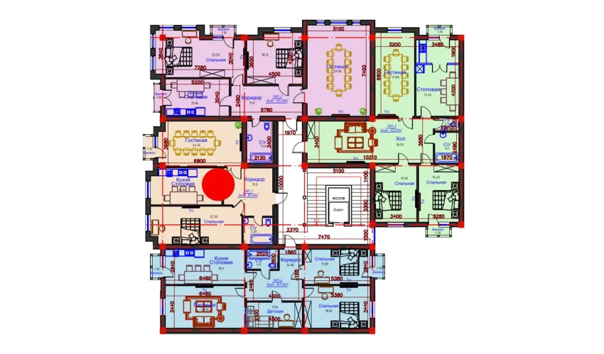 3-xonali xonadon 86 m²  7/10 qavat | AFROSIYOB Turar-joy majmuasi