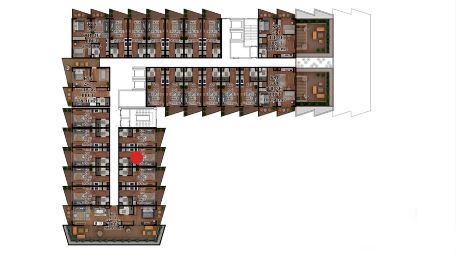 1-xonali xonadon 24.643 m²  3/3 qavat