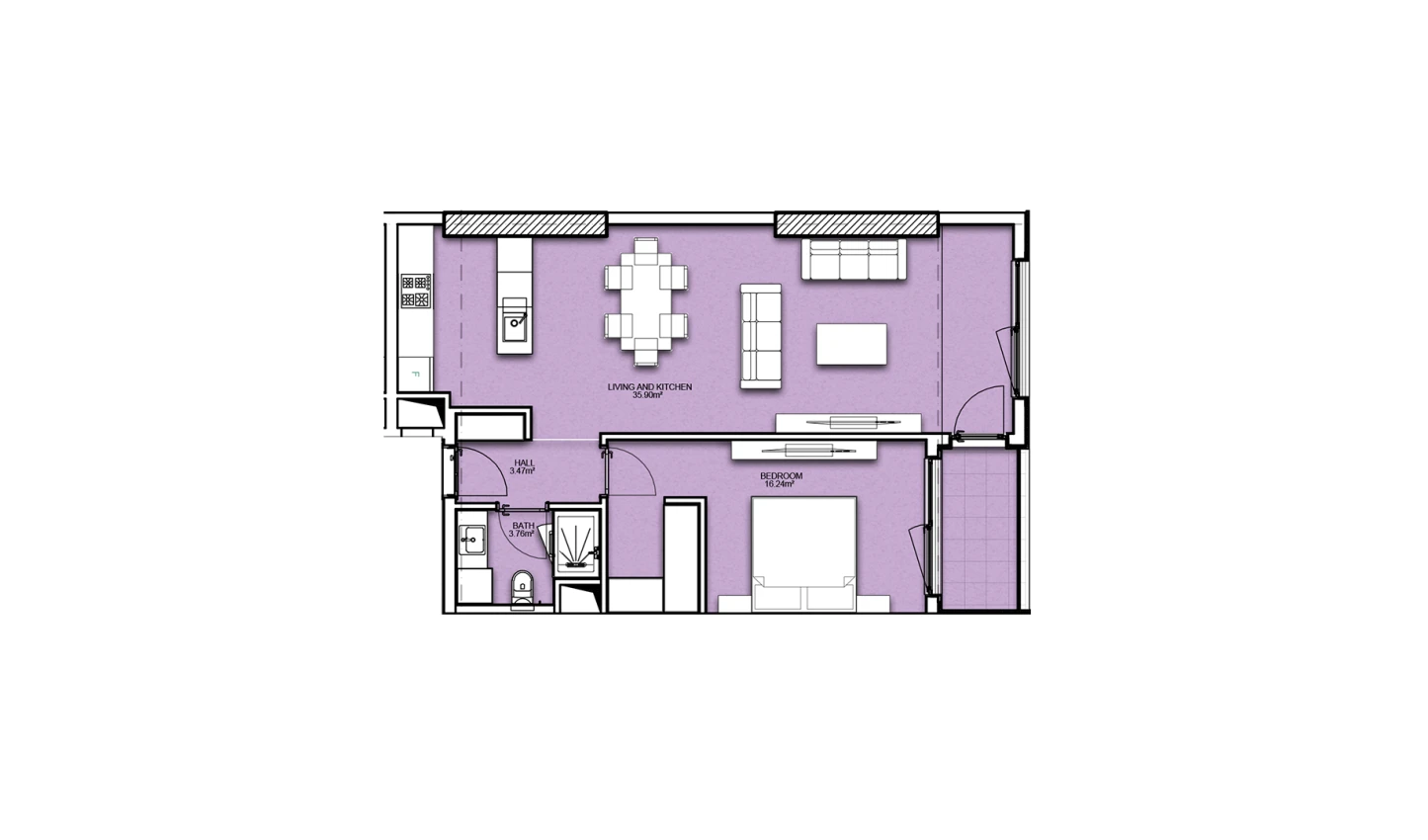 2-комнатная квартира 65 м²  18/18 этаж