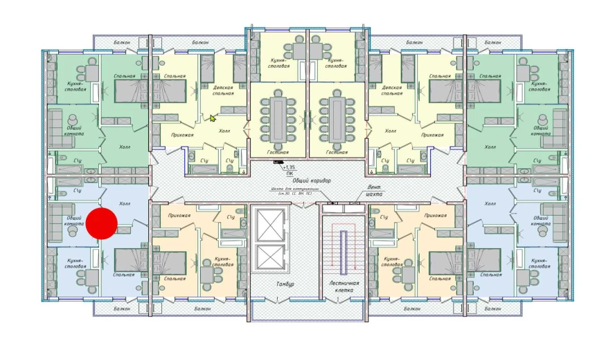 2-xonali xonadon 50.7 m²  15/15 qavat