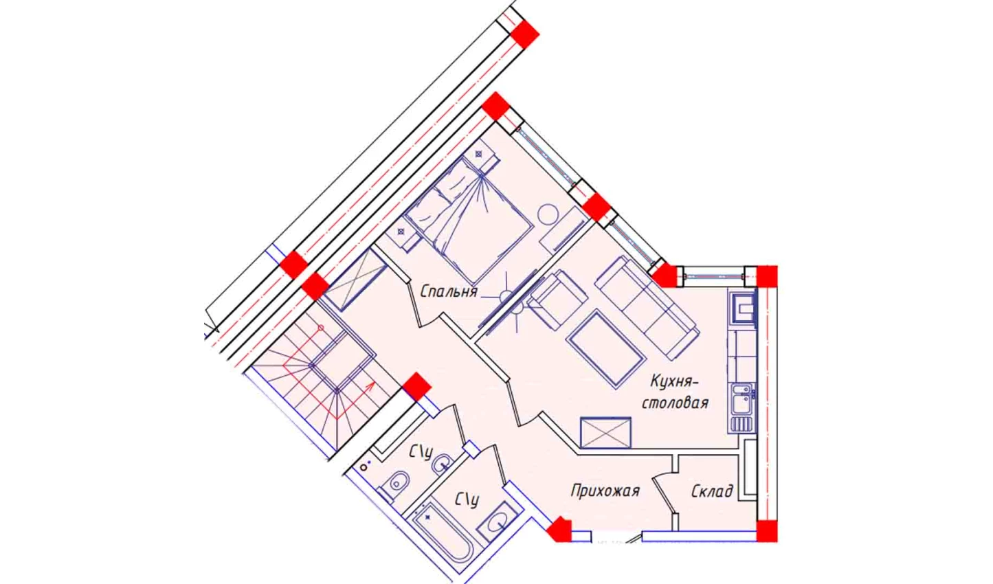 3-комнатная квартира 115.4 м²  1/1 этаж