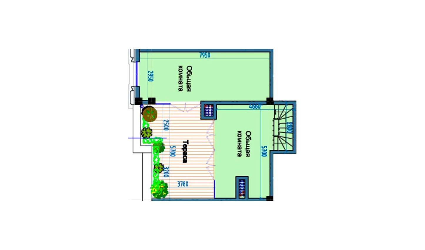 2-комнатная квартира 64.5 м²  9/9 этаж