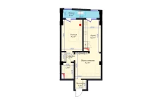 2-xonali xonadon 59.5 m²  12/14 qavat | Avia Palace Turar-joy majmuasi