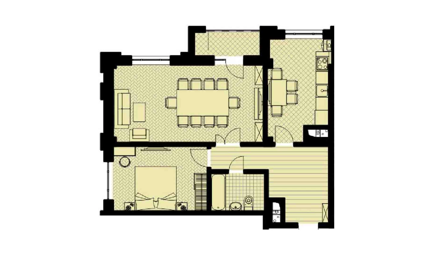 2-комнатная квартира 69.95 м²  7/7 этаж