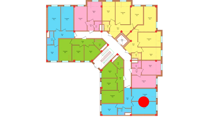 2-комнатная квартира 58.3 м²  1/1 этаж