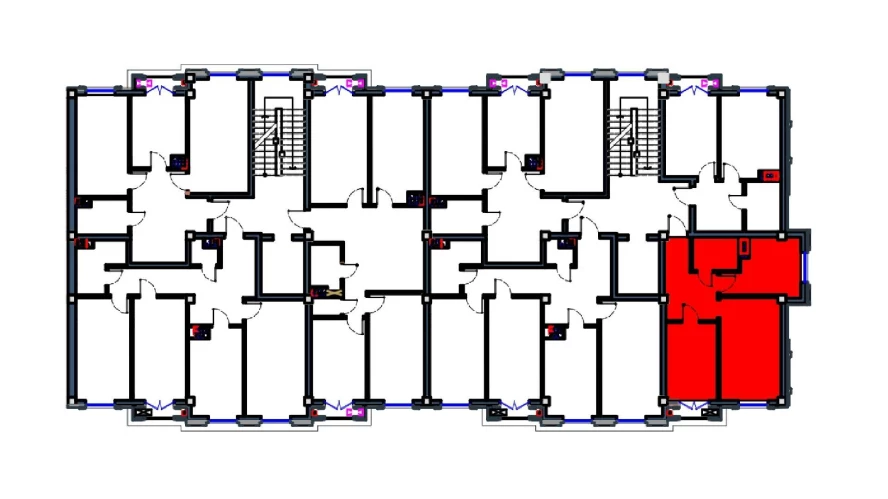 2-xonali xonadon 51 m²  8/8 qavat