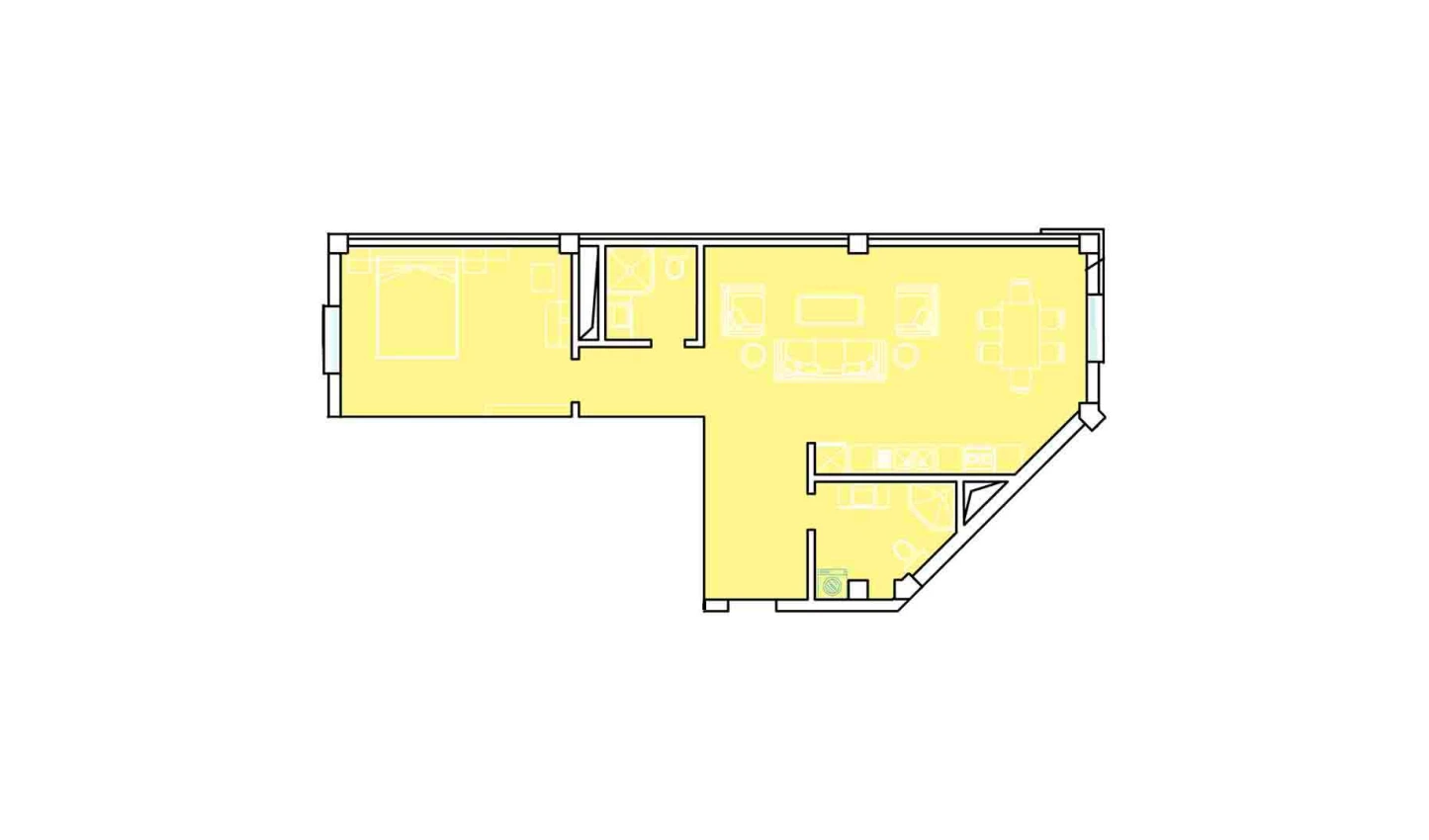 2-xonali xonadon 79 m²  1/1 qavat