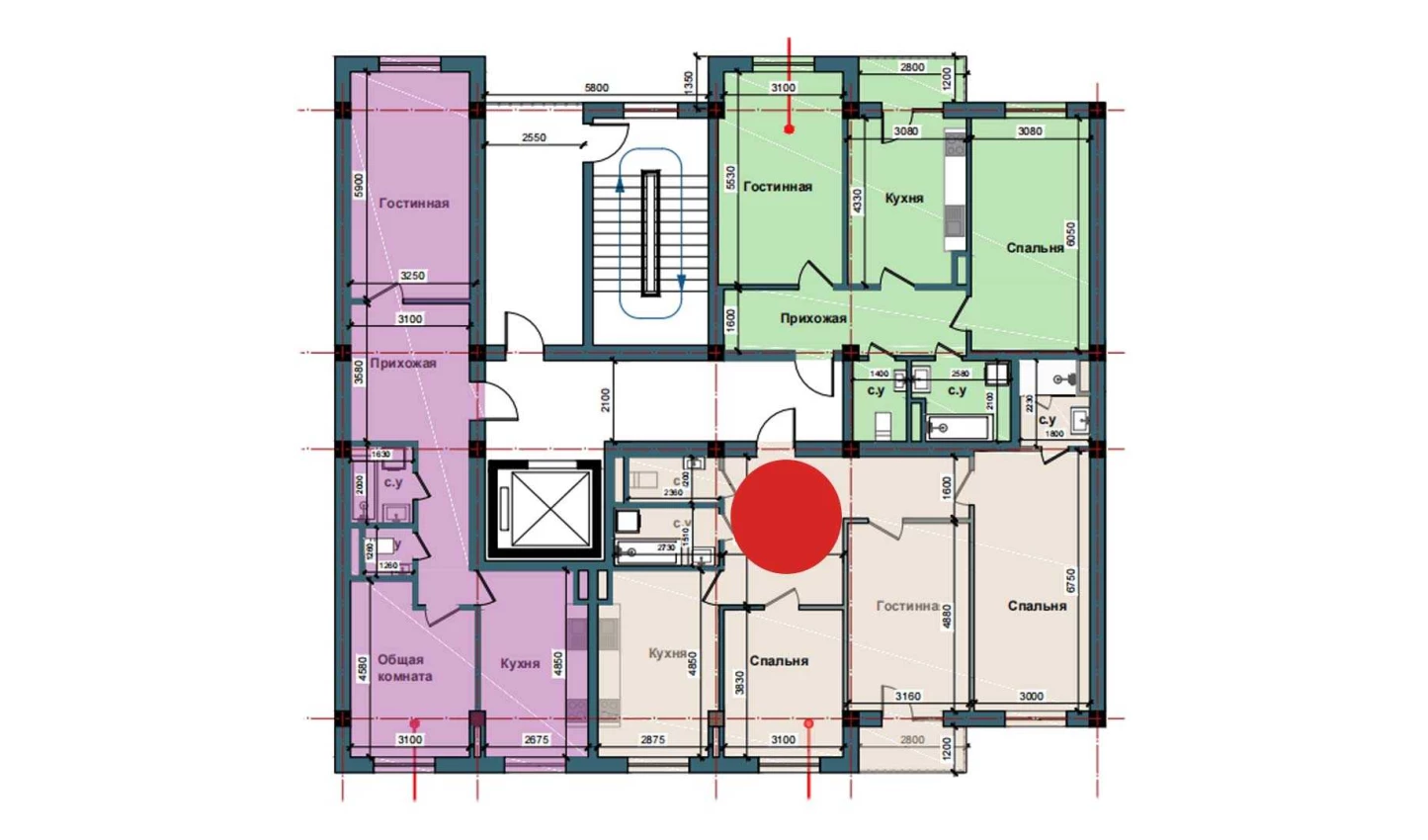 3-комнатная квартира 98.4 м²  3/3 этаж