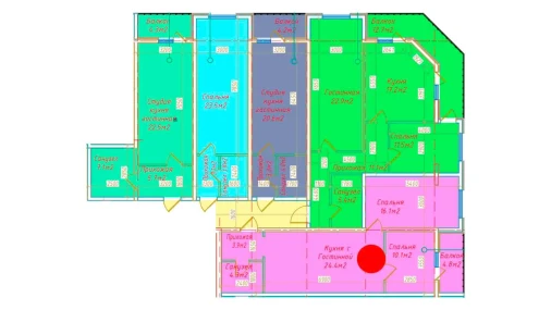 2-комнатная квартира 63.6 м²  8/16 этаж | Жилой комплекс DO'MBIROBOD RESIDENCE