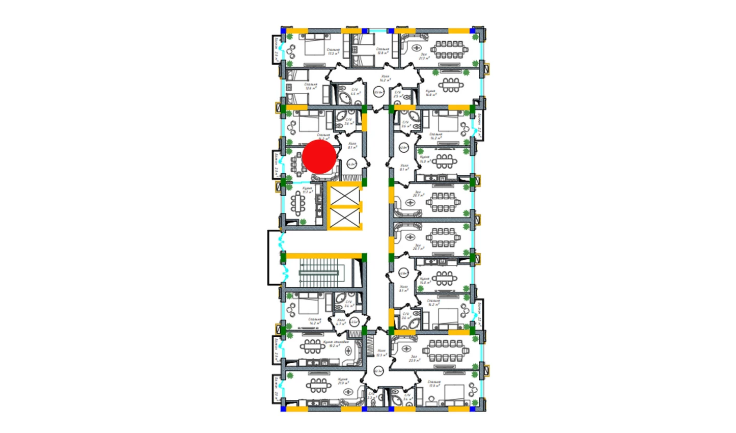 2-xonali xonadon 54.8 m²  10/10 qavat