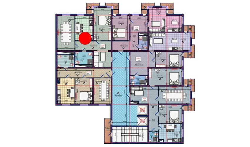 2-xonali xonadon 74.4 m²  6/10 qavat | NURAFSHON Turar-joy majmuasi