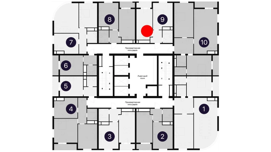 2-комнатная квартира 45.1 м²  13/13 этаж