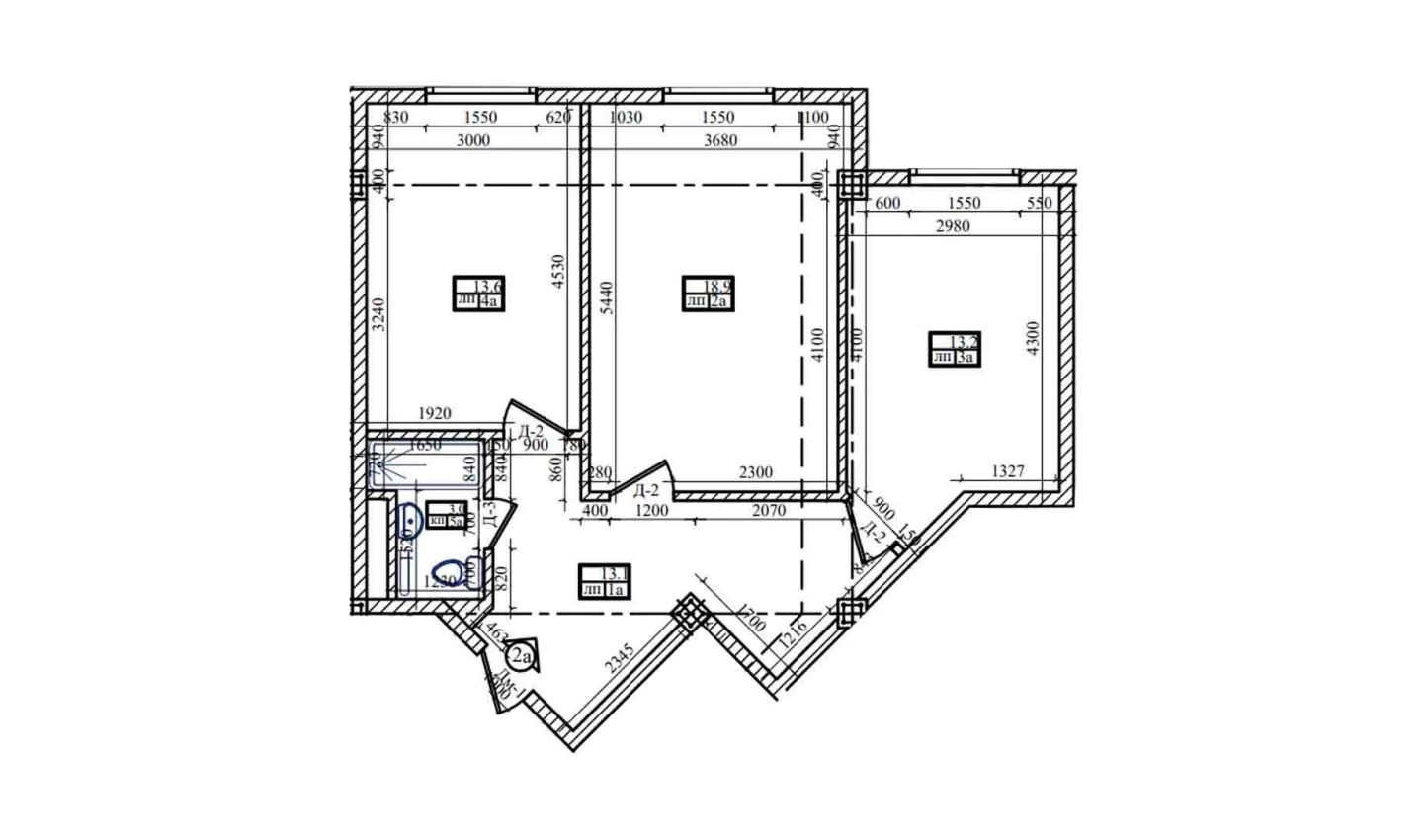 2-xonali xonadon 62.4 m²  8/8 qavat