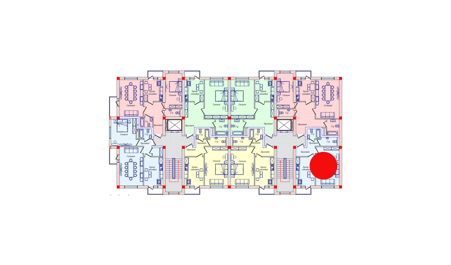 1-комнатная квартира 51.3 м²  6/6 этаж