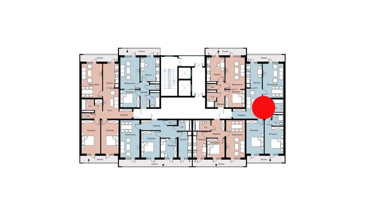 3-комнатная квартира 87.84 м²  8/8 этаж