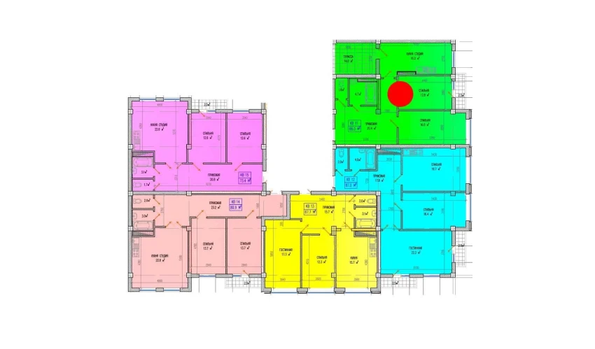 3-комнатная квартира 88 м²  4/4 этаж