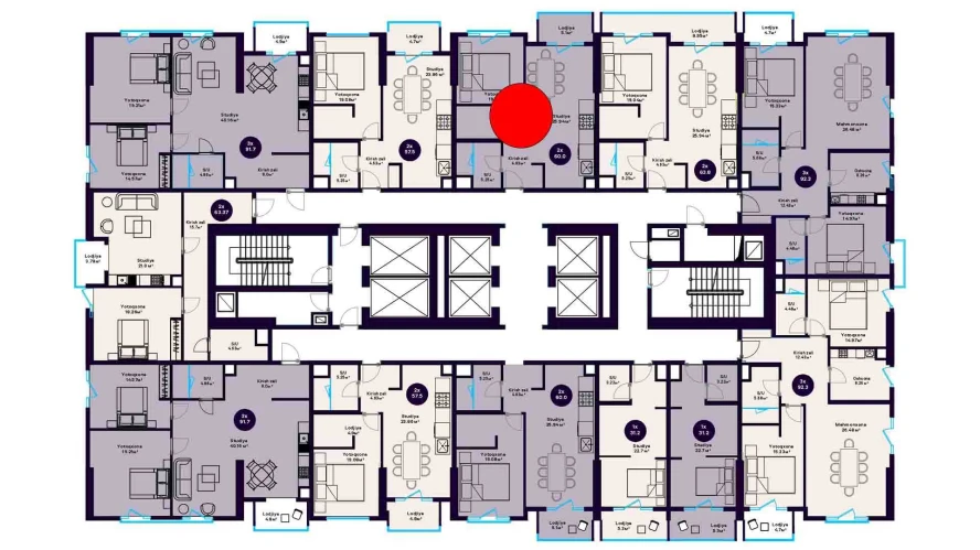 2-комнатная квартира 60 м²  14/14 этаж