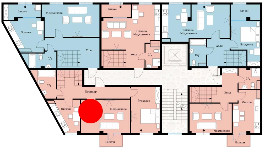 5-комнатная квартира 60.94 м²  7/7 этаж