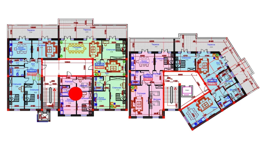 2-комнатная квартира 62 м²  9/9 этаж