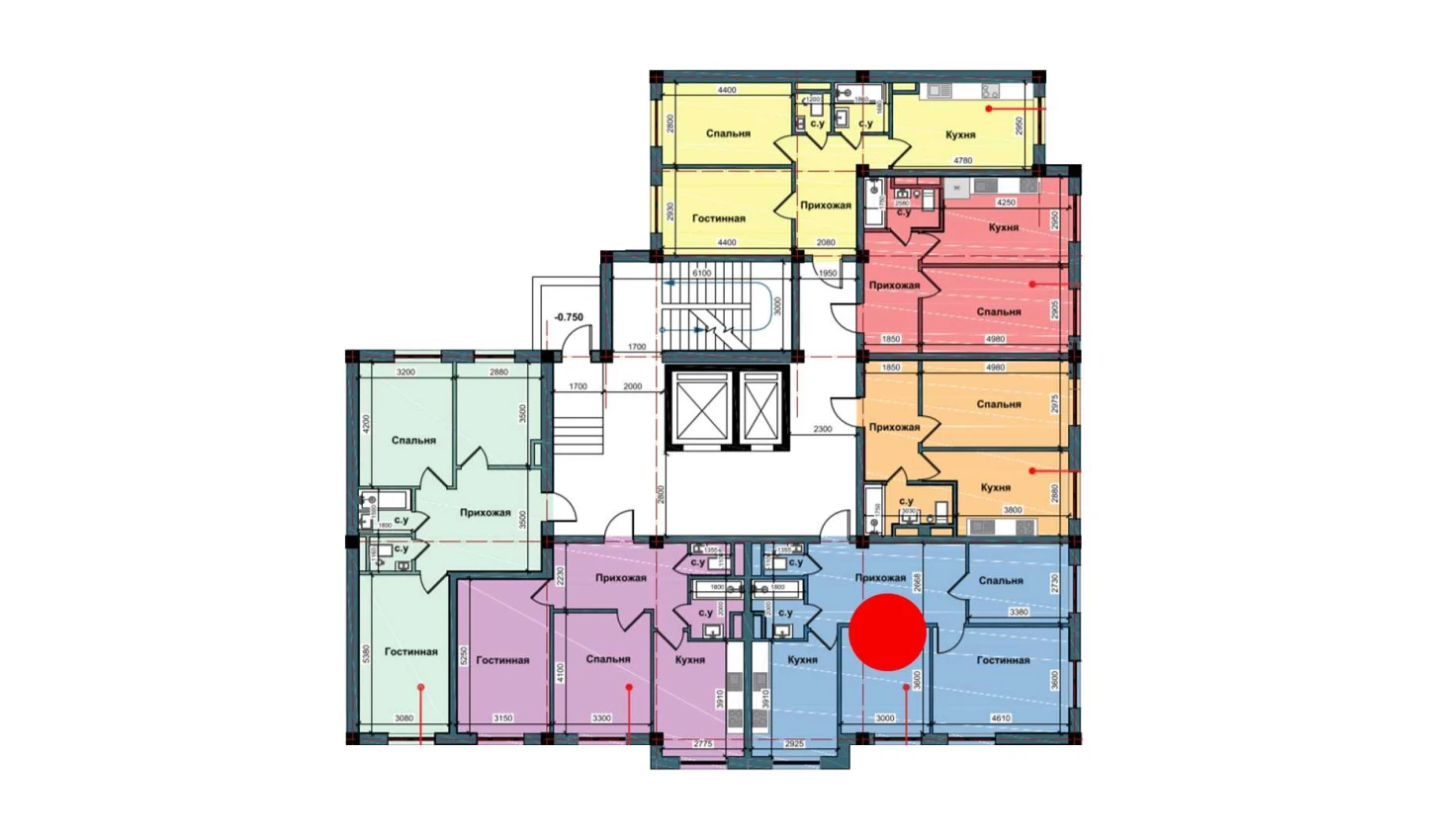 3-комнатная квартира 71.7 м²  1/1 этаж