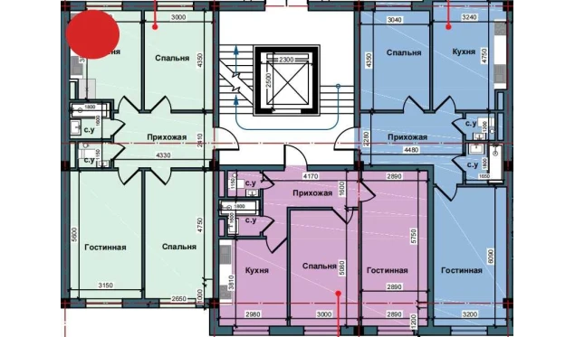 3-xonali xonadon 79 m²  9/9 qavat | NUR BARAKA Turar-joy majmuasi