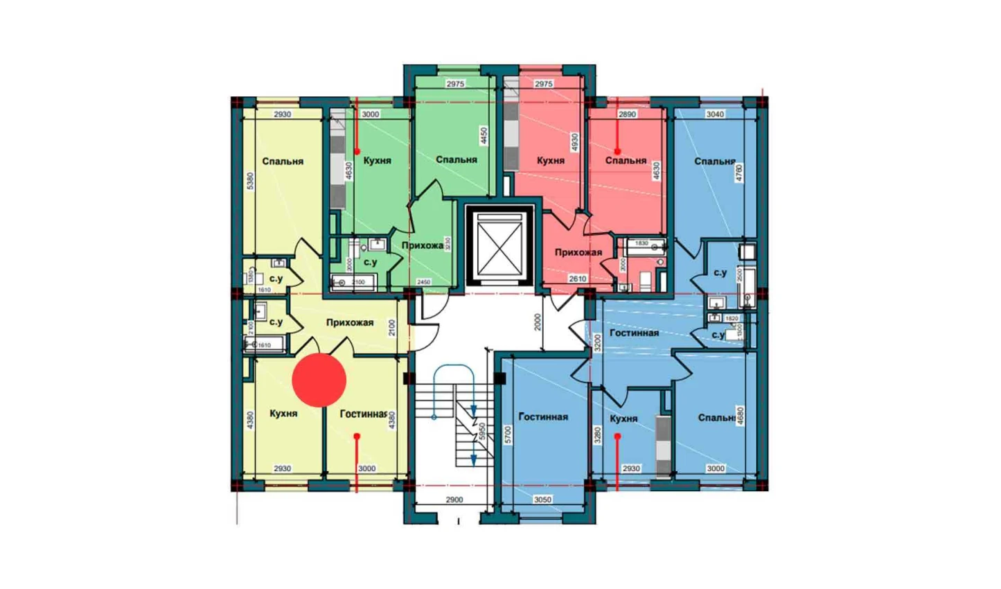 2-комнатная квартира 60.3 м²  1/1 этаж