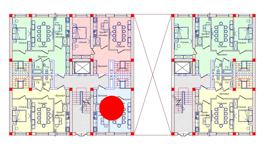 4-xonali xonadon 100.5 m²  1/1 qavat