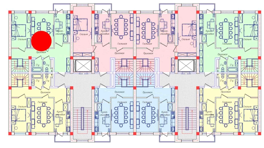 5-xonali xonadon 127.12 m²  7/7 qavat