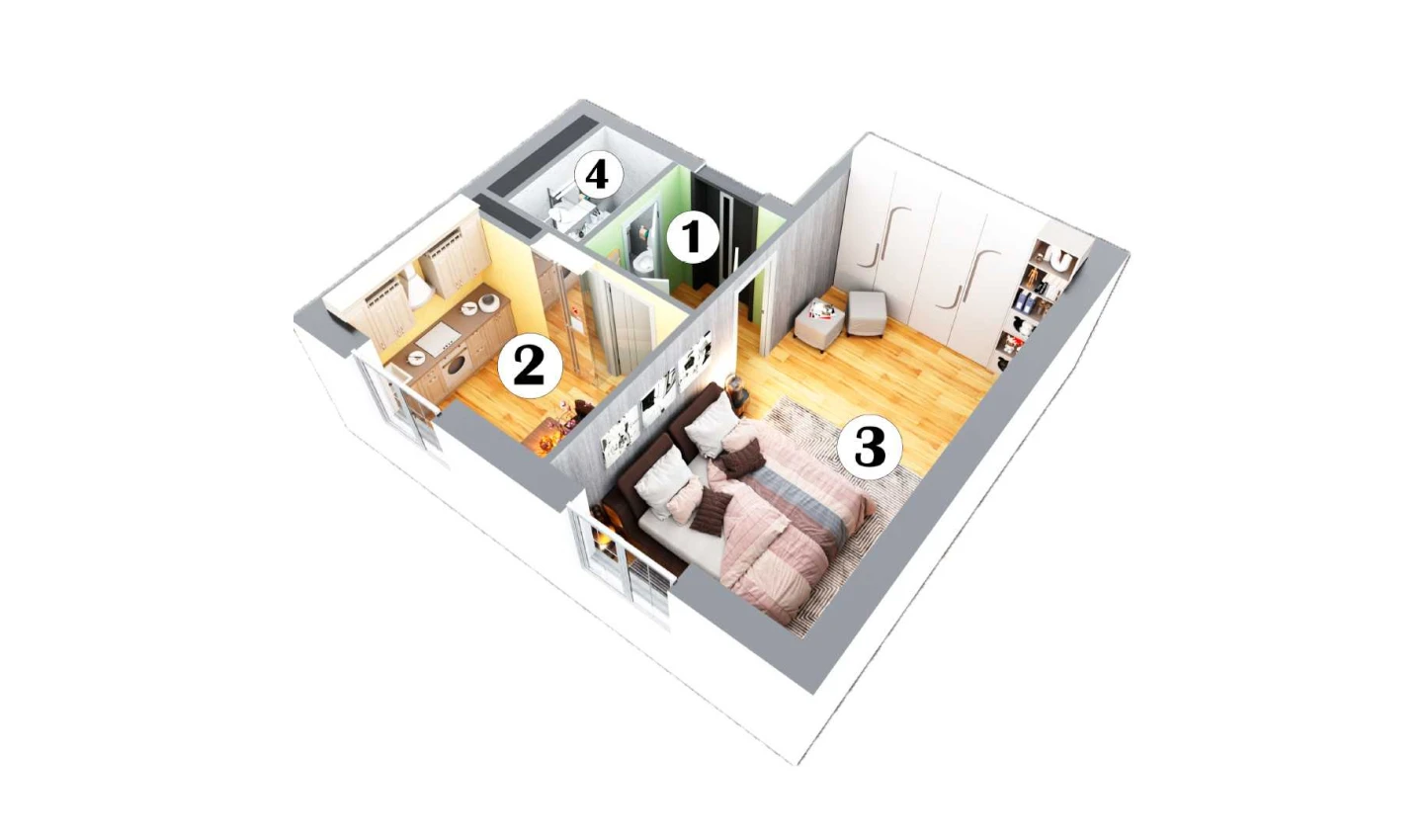 1-комнатная квартира 35 м²  7/7 этаж