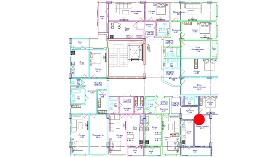 2-комнатная квартира 50.69 м²  2/2 этаж