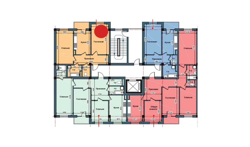 2-xonali xonadon 75 m²  10/11 qavat | NUR BARAKA Turar-joy majmuasi