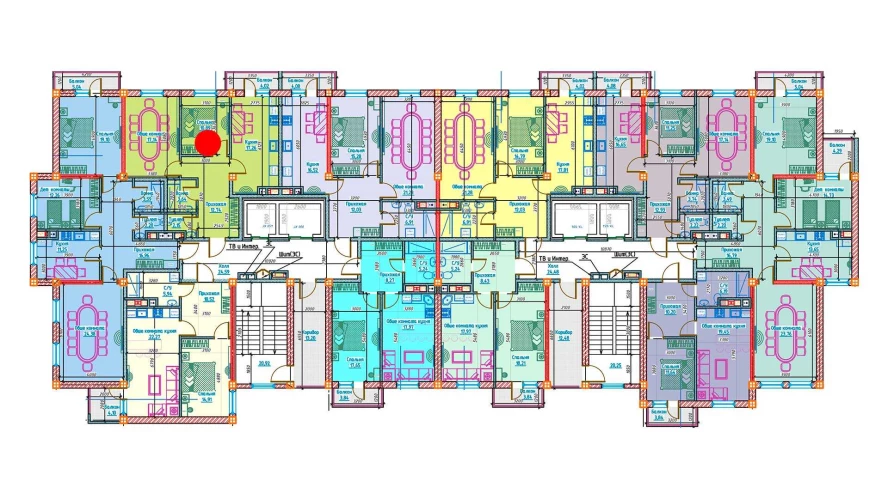 2-комнатная квартира 63.82 м²  3/3 этаж