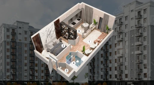 2-комнатная квартира 51.25 м²  2/2 этаж