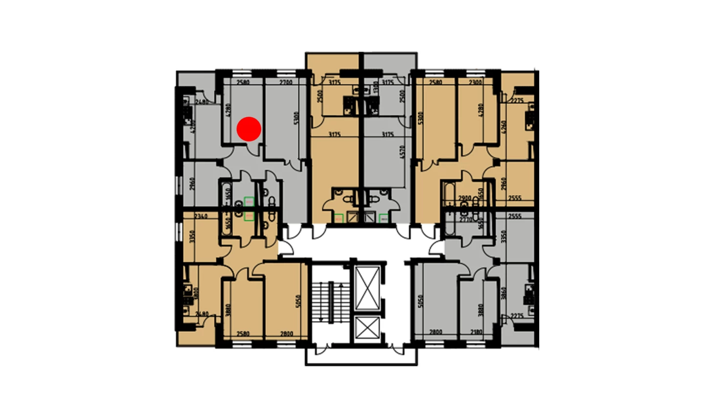 2-комнатная квартира 67.92 м²  3/3 этаж