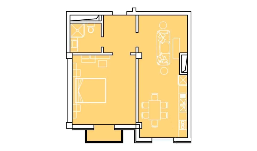 3-xonali xonadon 65.72 m²  6/8 qavat | Ziynat Capital Turar-joy majmuasi