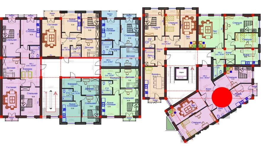 2-комнатная квартира 108 м²  8/8 этаж