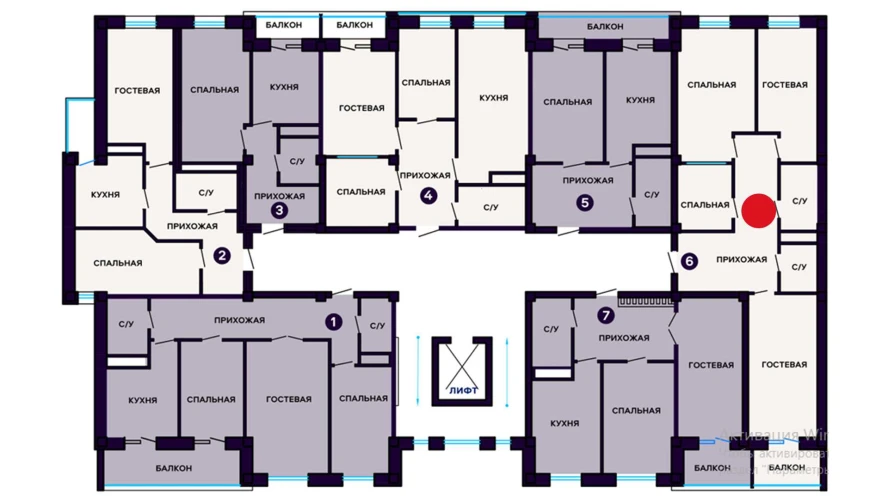 3-комнатная квартира 86 м²  2/2 этаж