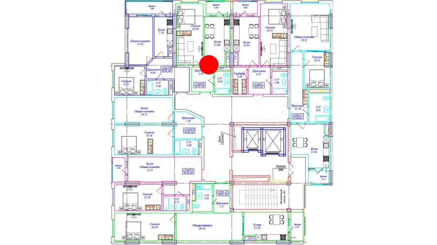 1-комнатная квартира 44.78 м²  3/3 этаж