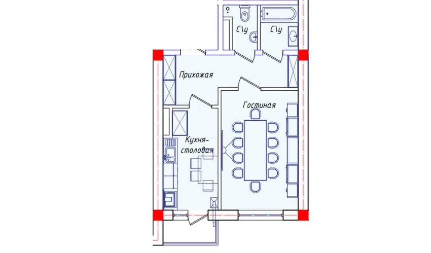 3-комнатная квартира 80.33 м²  7/8 этаж | Жилой комплекс STAR HOUSE RESIDENCE