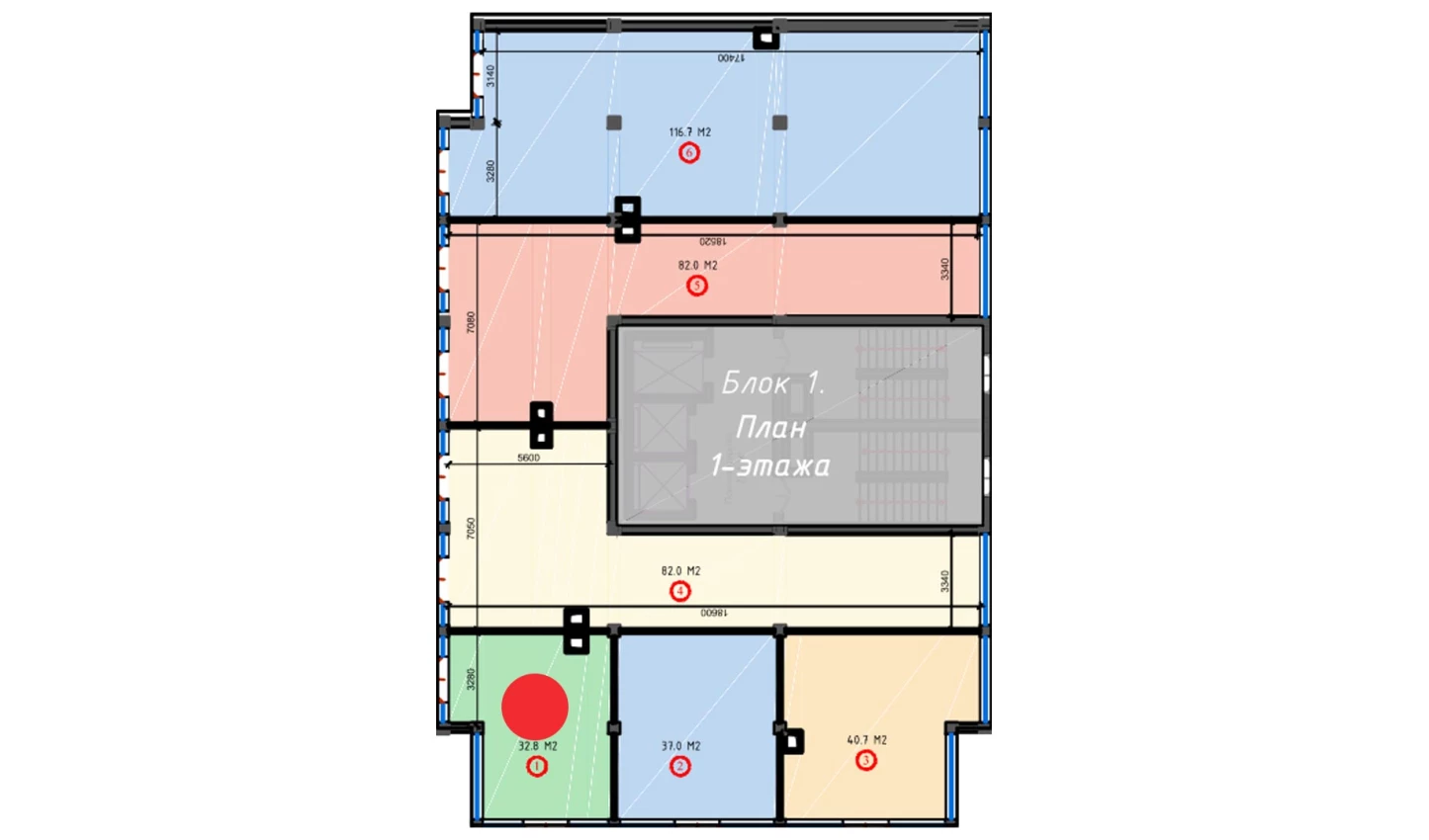 1-комнатная квартира 32.8 м²  1/1 этаж