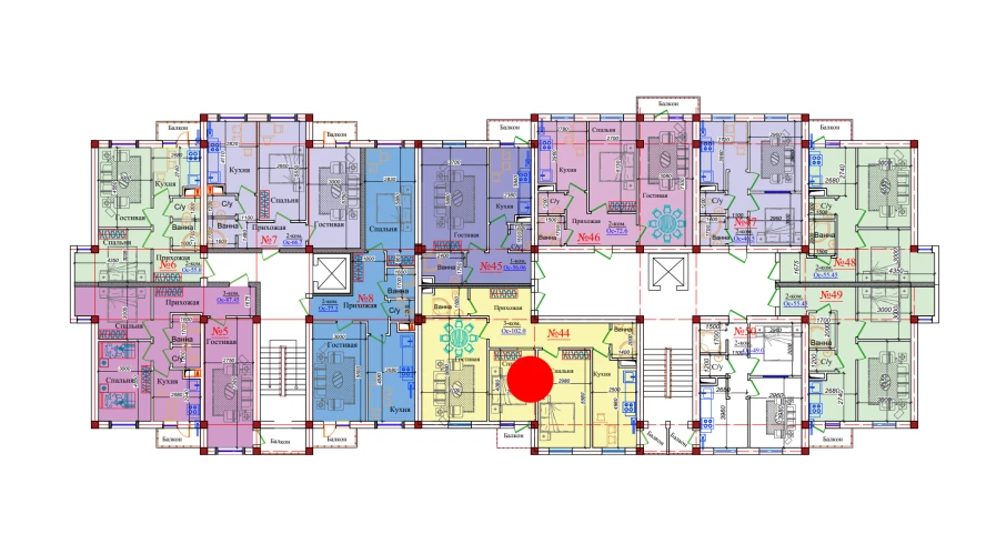 3-комнатная квартира 102 м²  7/7 этаж