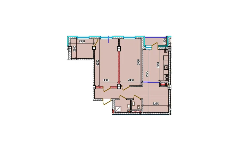 3-комнатная квартира 83.5 м²  7/9 этаж | Жилой комплекс Aero Town