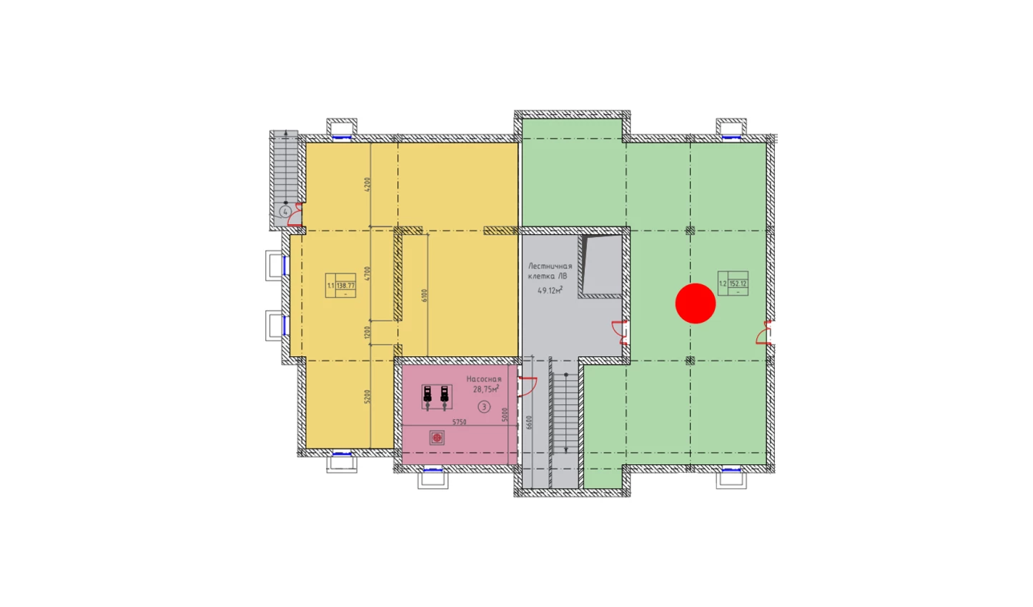 1-комнатная квартира 154.89 м²  1/1 этаж