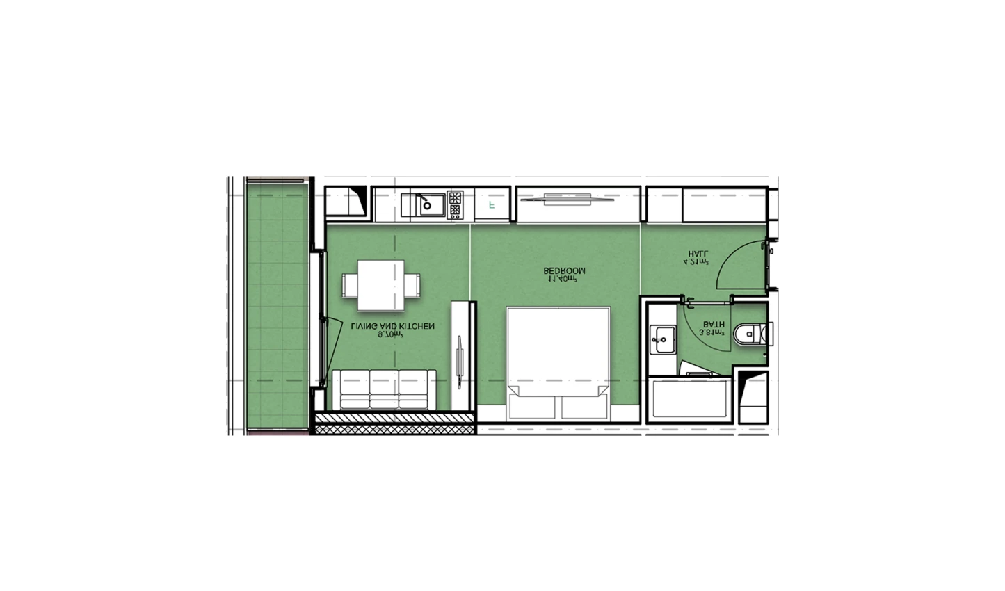 1-комнатная квартира 35.48 м²  15/15 этаж