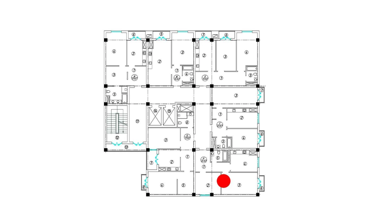 3-комнатная квартира 64.6 м²  14/14 этаж