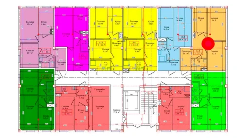 2-xonali xonadon 53.8 m²  1/9 qavat | CHIRCHIQ CITY Turar-joy majmuasi