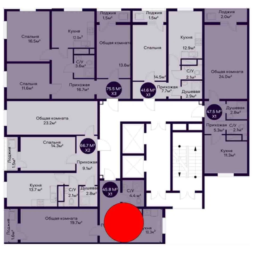 1-xonali xonadon 45.8 m²  9/9 qavat | YAQINLAR Turar-joy majmuasi